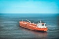 Red oil tanker or cargo ship on the sea Royalty Free Stock Photo