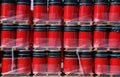 Red oildrums on pallets Royalty Free Stock Photo