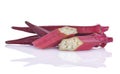 Red okra isolated on white background Royalty Free Stock Photo