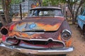 Red old abandoned Desoto car Royalty Free Stock Photo