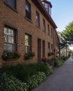 A red and old brick building in Downtown of Charlottetown, Prince Edward Island