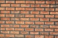 red old brick wall background, brick wall texture, structure. old broken brick, cement joints, close-up. Royalty Free Stock Photo