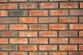 red old brick wall background, brick wall texture, structure. old broken brick, cement joints, close-up. Royalty Free Stock Photo