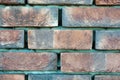 red old brick wall background, brick wall texture, structure. old broken brick, cement joints, close-up. Royalty Free Stock Photo