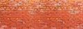 Red Old Brick wall background or texture. Selective focus