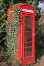 Red old British disused telephone box