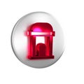 Red Old crypt icon isolated on transparent background. Cemetery symbol. Ossuary or crypt for burial of deceased. Silver