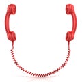 Red old fashion phone handsets Royalty Free Stock Photo