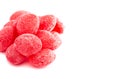 Red Old Fashioned Hard Candies on a White Background Royalty Free Stock Photo