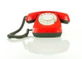 Red old fashioned telephone