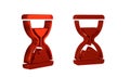 Red Old hourglass with flowing sand icon isolated on transparent background. Sand clock sign. Business and time Royalty Free Stock Photo