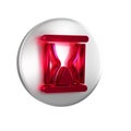 Red Old hourglass with flowing sand icon isolated on transparent background. Sand clock sign. Business and time Royalty Free Stock Photo