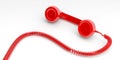 Red old phone receiver on white background. 3d illustration Royalty Free Stock Photo