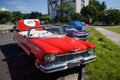 Red Old retro classic american car in Havana,Cuba Royalty Free Stock Photo