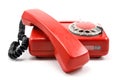 Red old scratched phone Royalty Free Stock Photo