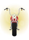 Red old styled motorcycle front view Royalty Free Stock Photo