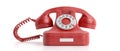 Red old telephone isolated on white background. 3d illustration Royalty Free Stock Photo