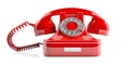 Red old telephone on white background. 3d illustration Royalty Free Stock Photo