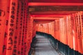 Red old and traditional shrine gate in Japan