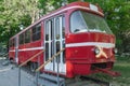 red old tram in Taganrog city park