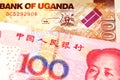 Ugandan currency paired with money from China