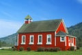 Red, one-room schoolhouse, Stone Lagoon on PCH, Northern CA Royalty Free Stock Photo