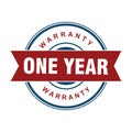 red one year warranty badge or medal for product attribution vector design Royalty Free Stock Photo