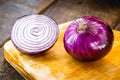 red onion from brazil, vegetable rich in anthocyanin, powerful antioxidant that helps fight free radicals. Healthy food in rustic