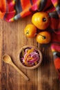 Red Onion with Chili Top View Royalty Free Stock Photo