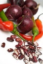 Red onion, chilli pepper and haricot beans, Royalty Free Stock Photo