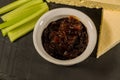 Red onion chutney, part of cheeseboard.