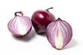 Red onion isolated on a white background. Red onion, cut in half. Royalty Free Stock Photo