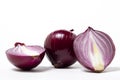 Red onion isolated on a white background. Red onion, cut in half. Royalty Free Stock Photo