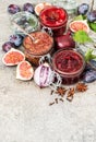 Red onion marmalade plum fruit confiture fig jam Food Royalty Free Stock Photo