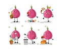 Red onion save the earth group. cartoon mascot