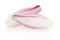 Red onion section, Tropea type on white Royalty Free Stock Photo