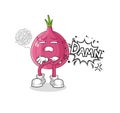 Red onion very pissed off illustration. character vector