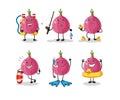 Red onion water activity group. cartoon mascot vector Royalty Free Stock Photo