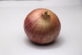 Red onion on white background