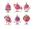 Red onion world culture group. cartoon mascot vector