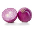 Red onions close-up isolated on a white