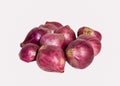 Red onions for food ingredient on white background