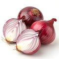 Red Onions isolated on white background Royalty Free Stock Photo