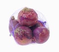 Red Onions Purple Net Bag Royalty Free Stock Photo