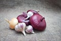 Red onions on white