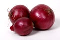 Red onions on the white background. Royalty Free Stock Photo