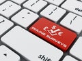 Red online surveys key on keyboard Royalty Free Stock Photo