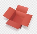 Red open box. Cardboard moving box Royalty Free Stock Photo