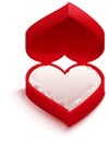 Red open box heart shape Royalty Free Stock Photo