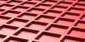 Red open empty boxes abstract background. Book self, showcase template. 3d illustration Royalty Free Stock Photo